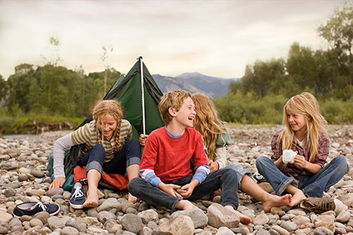children camping