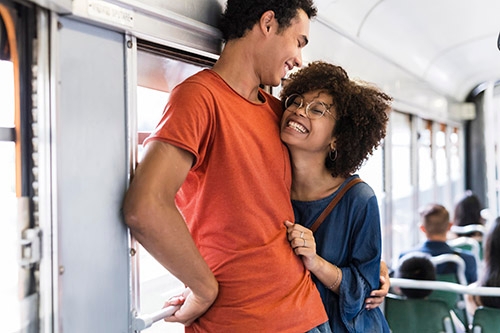 Couple on a bus